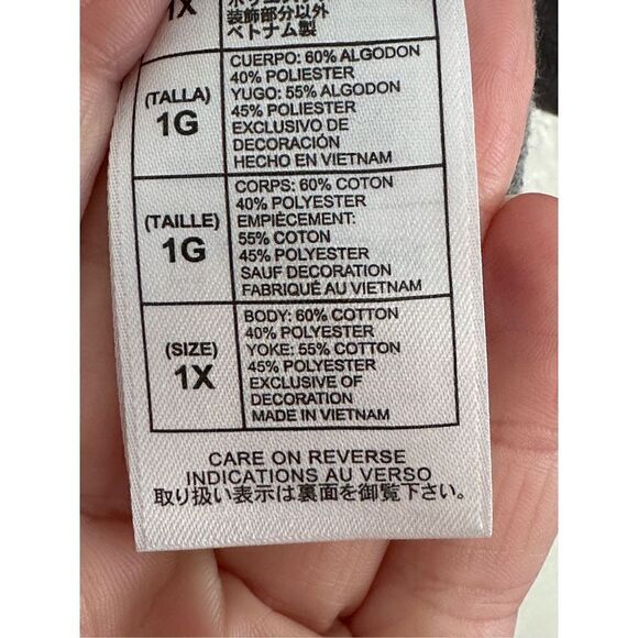 DISNEY PARKS 1X DISNEYLAND RESORTS 55 Year grey & pink quilted Sweatshirt 1X - Picture 9 of 9